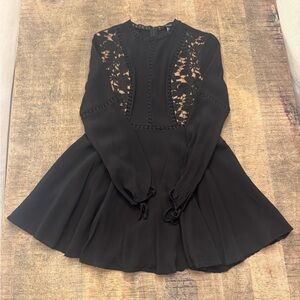 Forever 21 Black Crochet Trim Dress